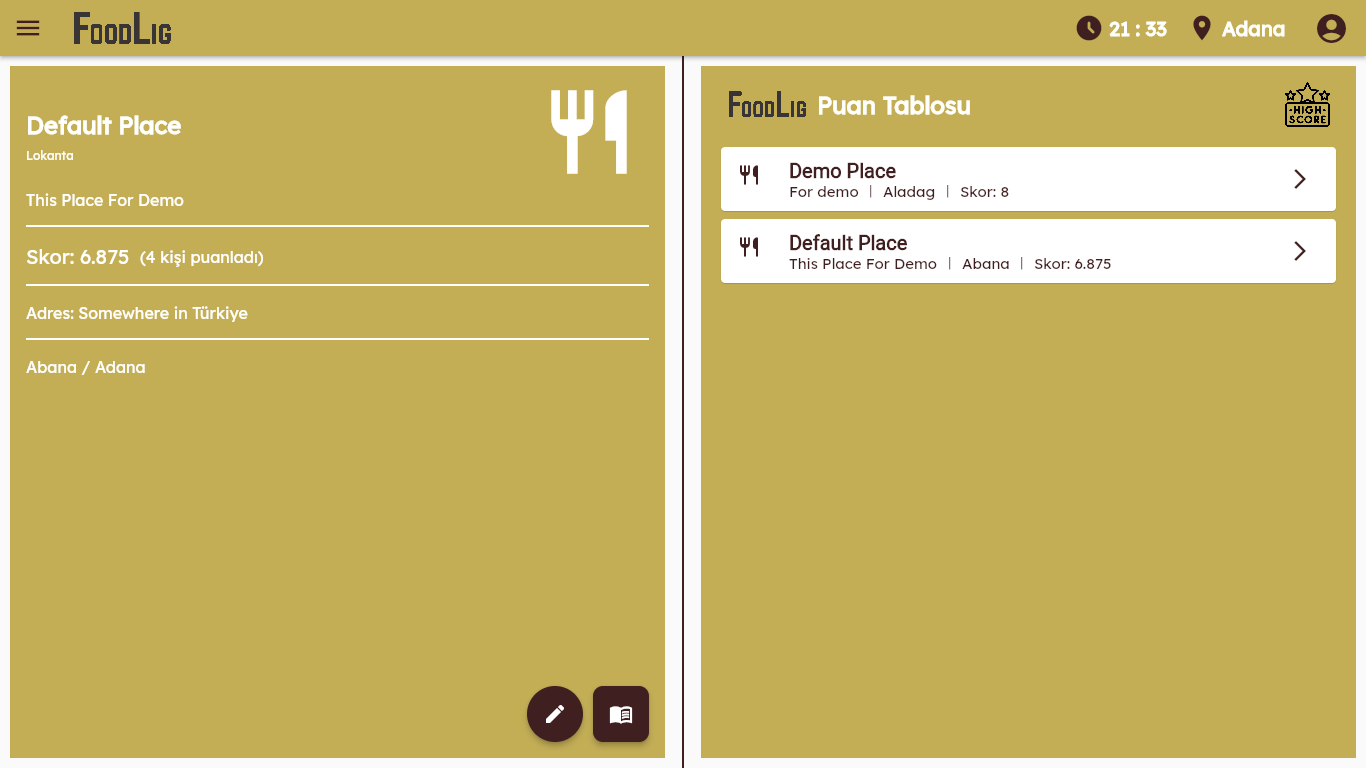 Restaurant Rating App Home