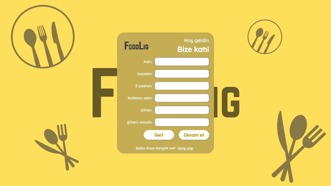 Restaurant Rating App Register